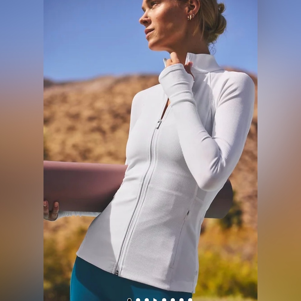 ATHLETA Ribbed White Jacket